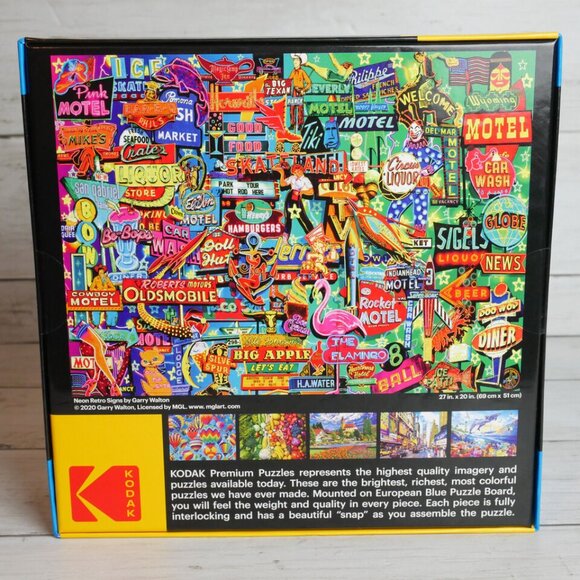 Kodak Neon Retro Signs Premium 1000 Piece Puzzle Garry Walton NEW - Picture 3 of 6